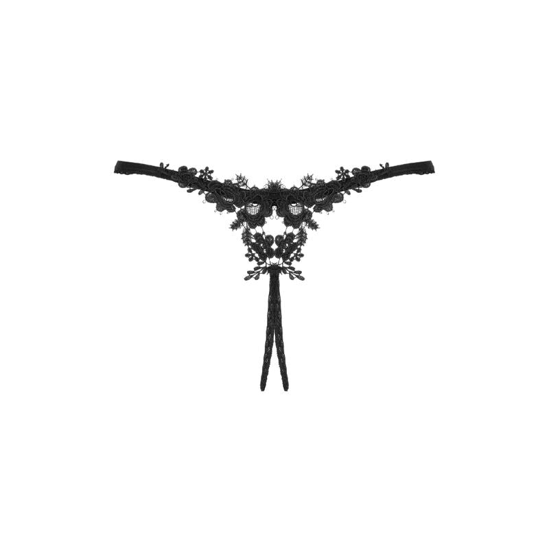 OBSESSIVE - CELIA NOIR CROTCHLESS THONG XS/S