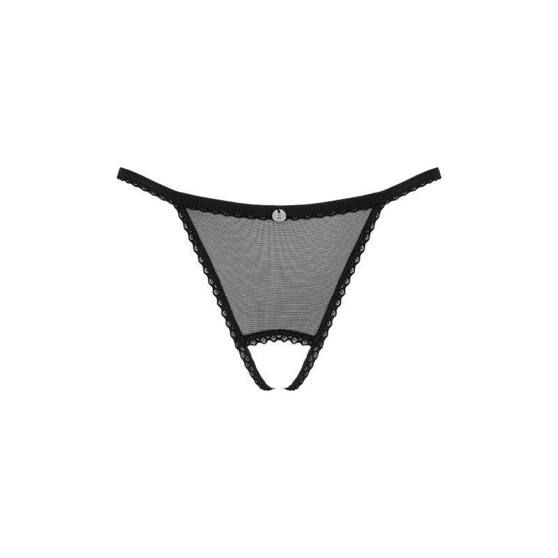 OBSESSIVE - CELIA NOIR CROTCHLESS THONG XS/S