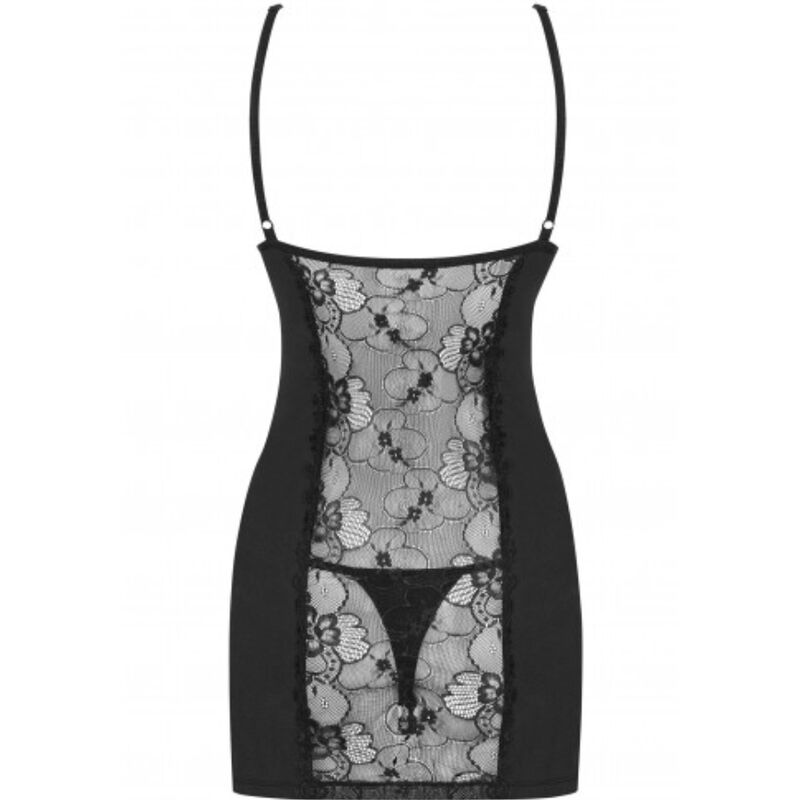 OBSESSIVE - HEARTINE CHEMISE & TANGA BLACK S/M