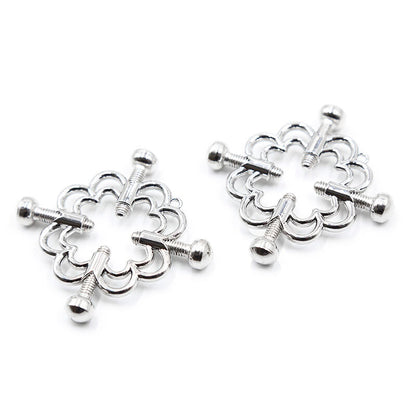 OHMAMA FETISH - METALLIC FLOWER CLIPS