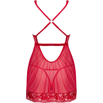 OBSESSIVE - LACELOVE BABYDOLL & THONG RED XS/S