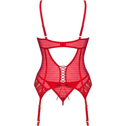 OBSESSIVE - INGRIDIA CORSET & THONG RED XS/S