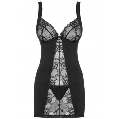 OBSESSIVE - HEARTINE CHEMISE & TANGA BLACK S/M
