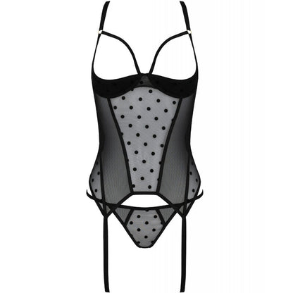 PASSION - MARINA CORSET & THONG BLACK S/M
