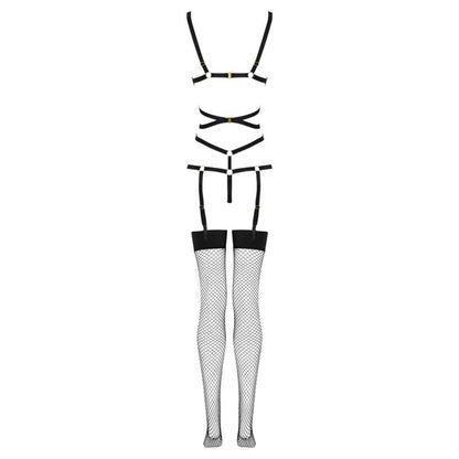 LIVCO CORSETTI FASHION - THIARA LC 20213 SET BODY + STOCKINGS BLACK S/M