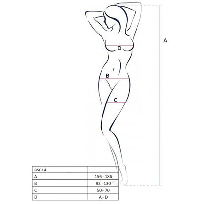 PASSION - WOMAN BS014 BODYSTOCKING BLACK ONE SIZE