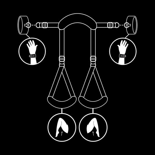 FETISH SUBMISSIVE - OPEN LEGS POSITION WITH NOPRENE LINING HANDCUFFS