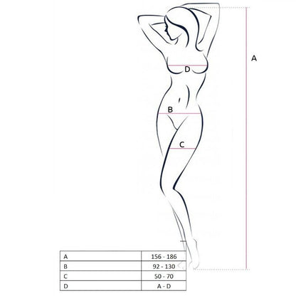 PASSION - WOMAN BS058 BODYSTOCKING BLACK ONE SIZE